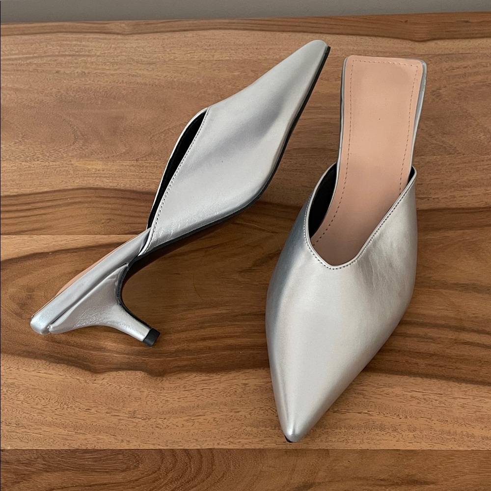 7.5.   Amazing Silver Women's Mules - Picture 3 of 5